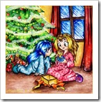 Abriendo los regalos de Navidad