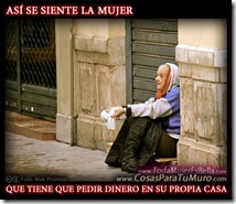 Mendiga en el hogar
