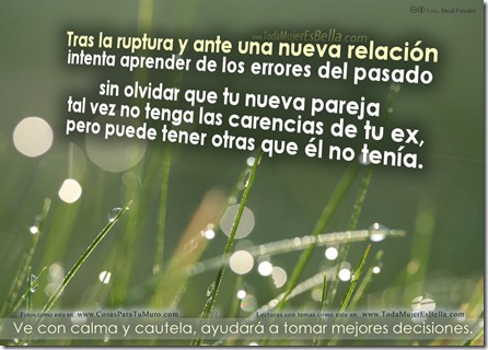 Consejo ante una nueva relación Consejo ante una nueva relación