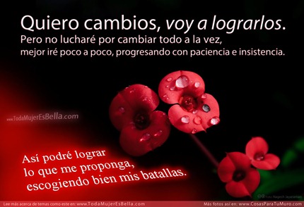 Quiero cambios, voy a lograrlos.