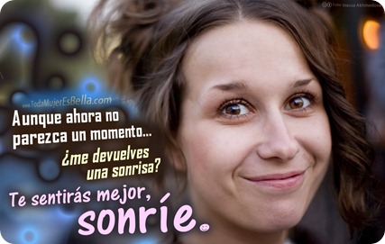 Aunque te sientas mal, prueba sonreír...