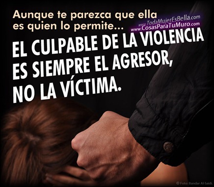 El culpable de maltrato es el agresor.