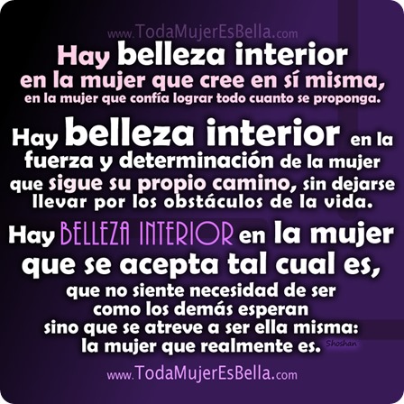 Hay belleza interior...