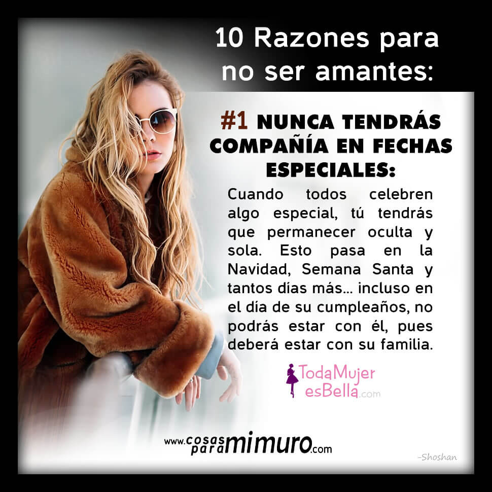 Primera razón para no ser amante Primera razón para no ser amante
