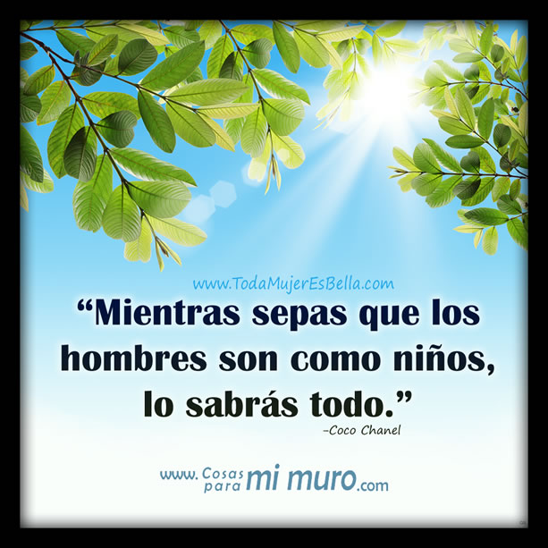 Frase c&eacute;lebre de Coco Chanel acerca de los hombres