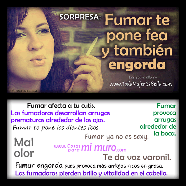 Fumar te pone fea y tambi&eacute;n engorda