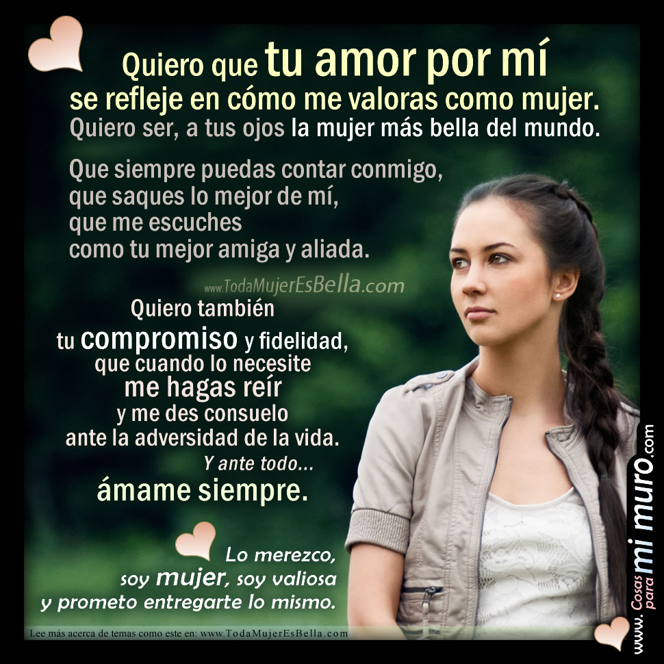 Mi amor, esto es lo que quiero de ti