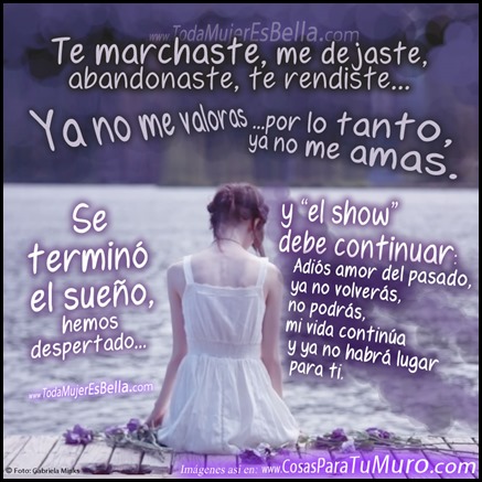 Mi vida continuar&aacute; sin ti