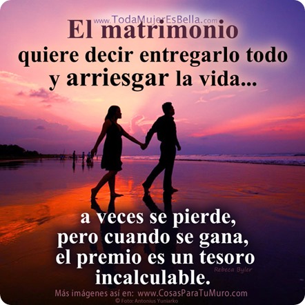 El matrimonio es un riesgo que merece la pena correr