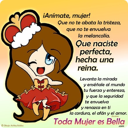 Que no te abata la tristeza, mujer