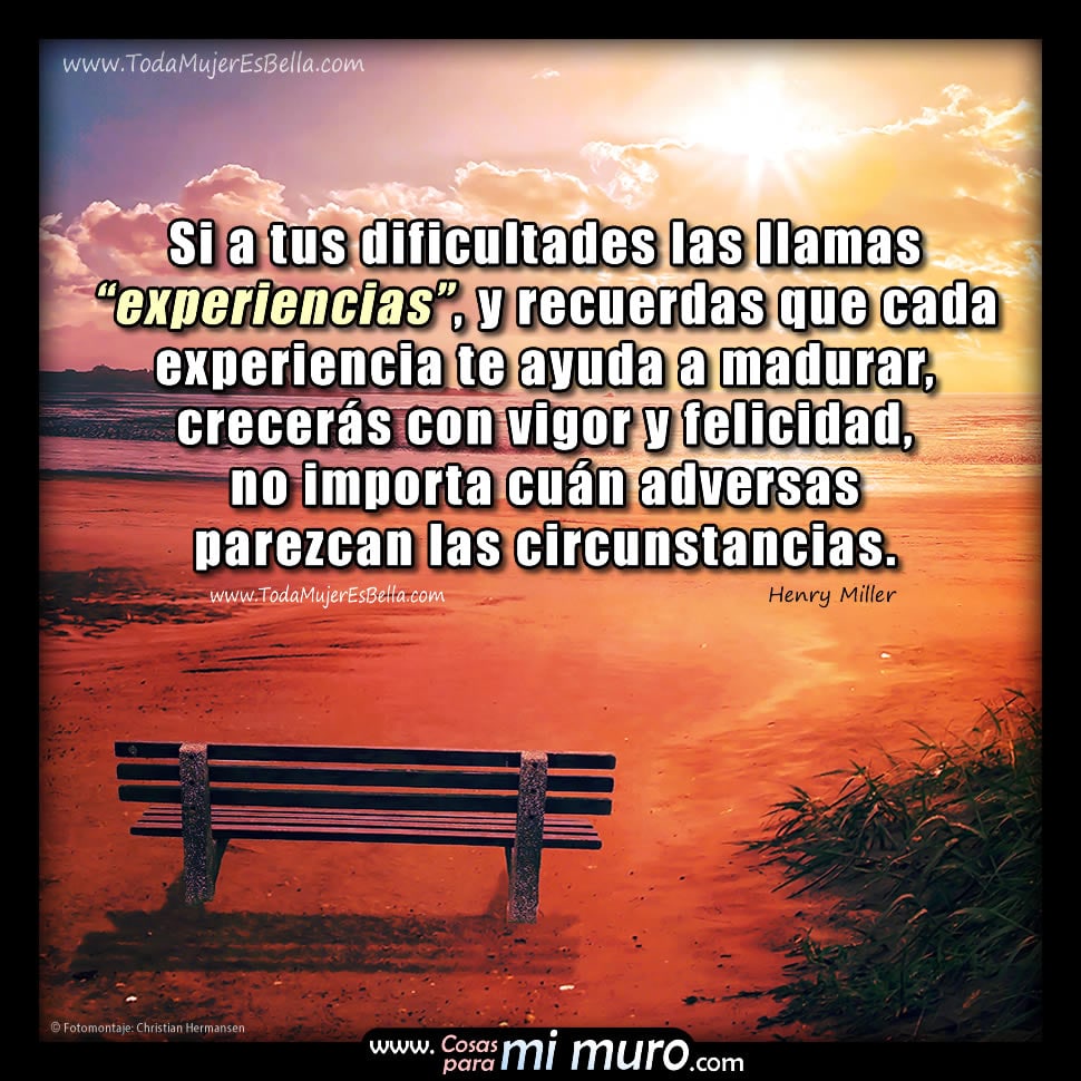 Las dificultades son experiencias
