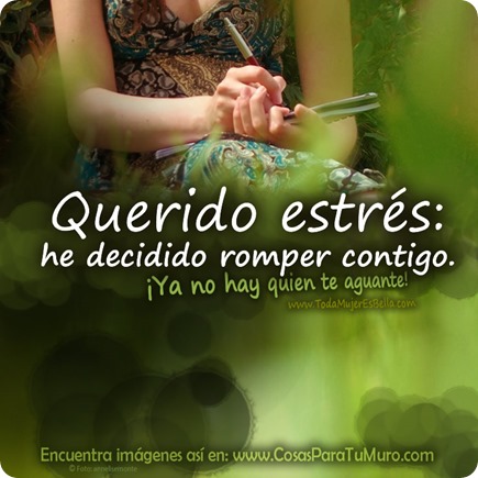 Querido estrés: he decidido romper contigo. Querido estrés: he decidido romper contigo. ¡Ya no hay quien te aguante!