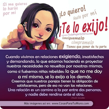 Las exigencias sobran en el amor