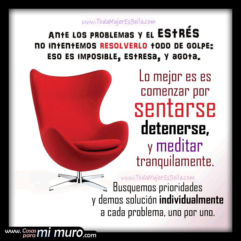 Si tienes estr&eacute;s, si&eacute;ntate