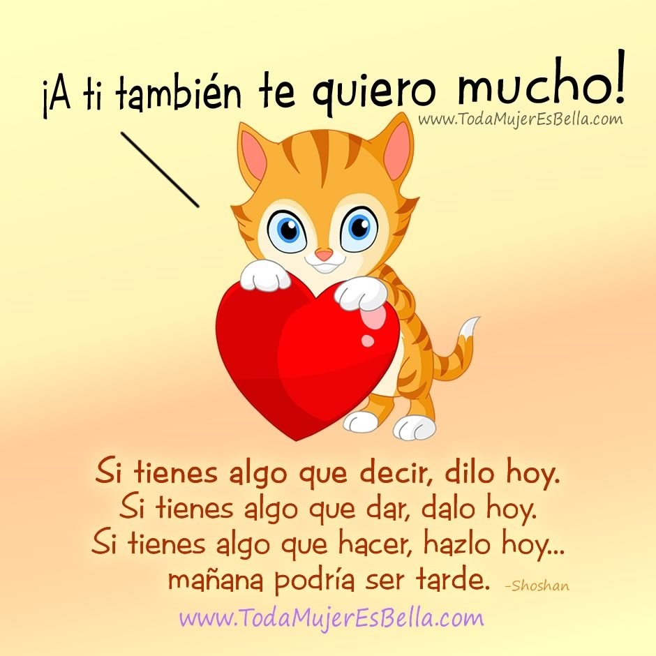 Si tienes algo que decir, dilo hoy. Si tienes algo que dar, dalo hoy. Si tienes algo que hacer, hazlo hoy... ma&ntilde;ana podr&iacute;a ser tarde.