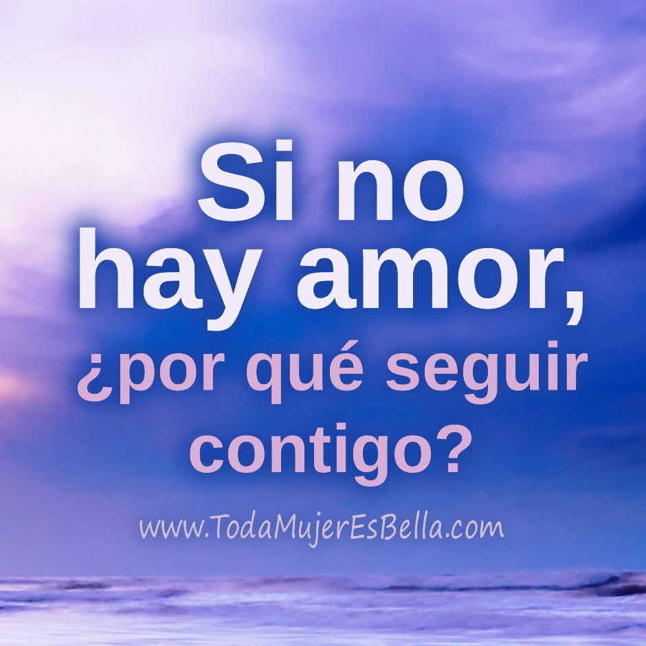 Si no hay amor, ¿por qué seguir contigo? Si no hay amor, ¿por qué seguir contigo?