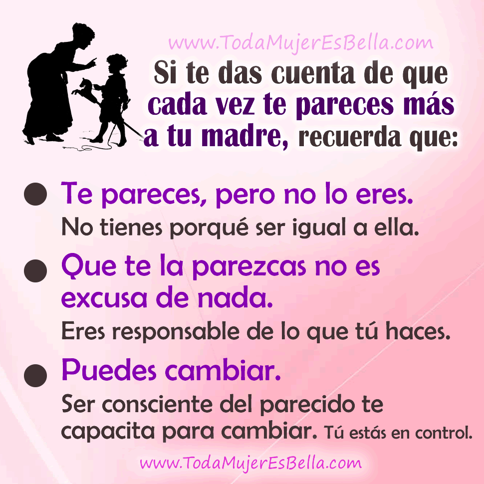 Consejos para mujeres que se est&aacute;n convirtiendo en su madre.