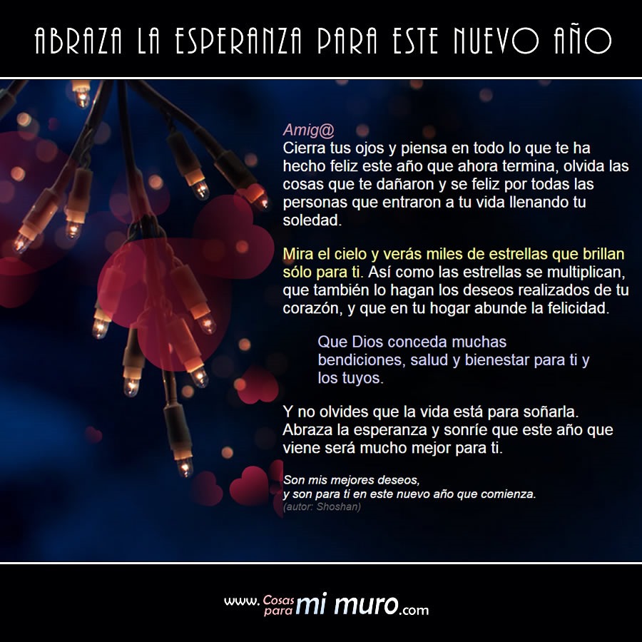 Abraza la esperanza para este nuevo a&ntilde;o