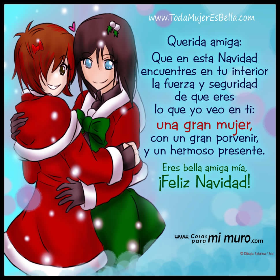 Imagen con mensaje para una amiga en Navidad Imagen con mensaje para una amiga en Navidad