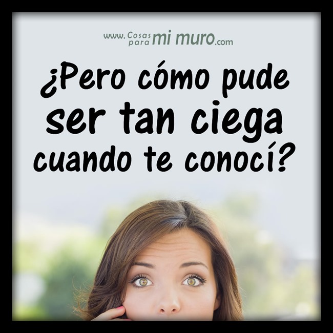 &iquest;Pero c&oacute;mo pude ser tan ciega cuando te conoc&iacute;?
