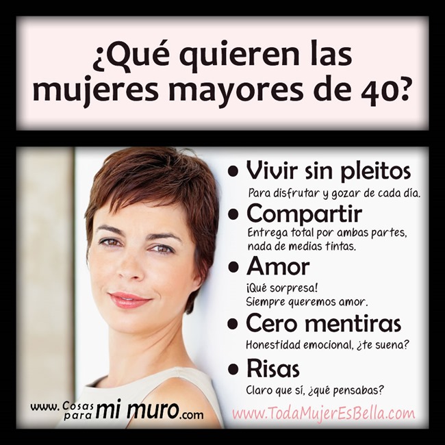 &iquest;Qu&eacute; quieren las  mujeres mayores de 40?