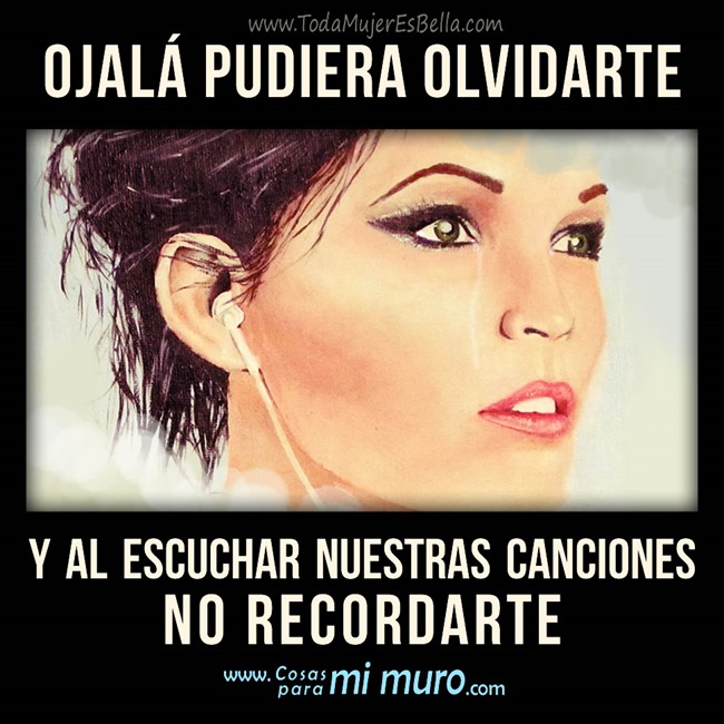 Ojal&aacute; pudiera olvidarte y al escuchar nuestras canciones, no recordarte.