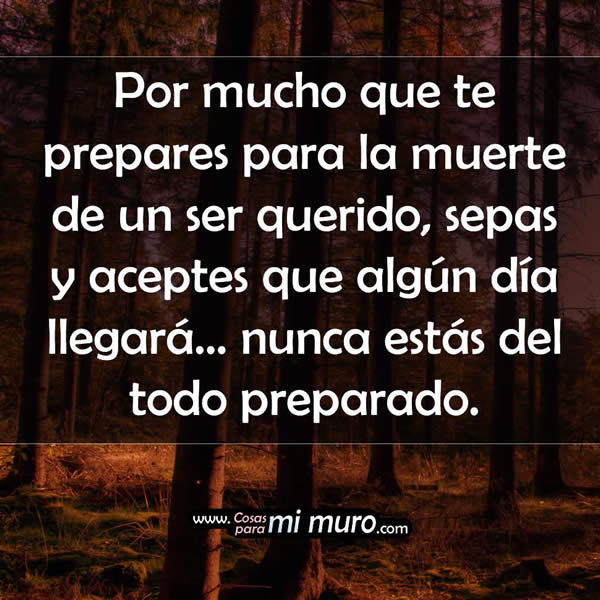 Nunca est&aacute;s preparado para la muerte de un ser querido