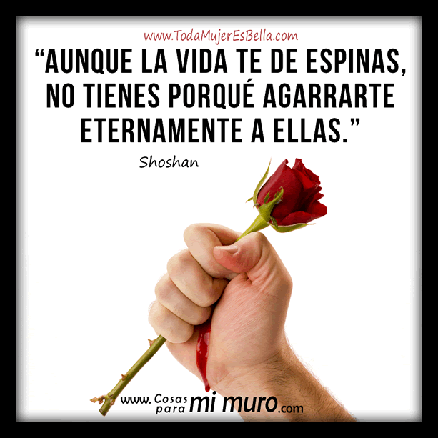 Aunque la vida te de espinas, no tienes porqu&eacute; agarrarte eternamente a ellas.
