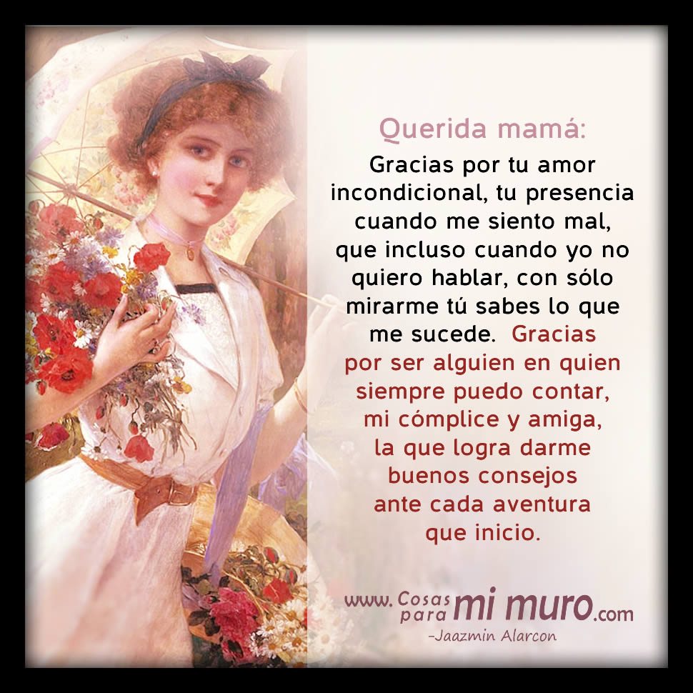 Carta de gratitud para el D&iacute;a de la Madre