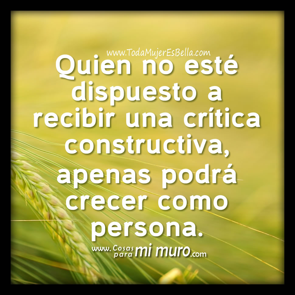 La crítica constructiva puede ayudar La crítica constructiva puede ayudar