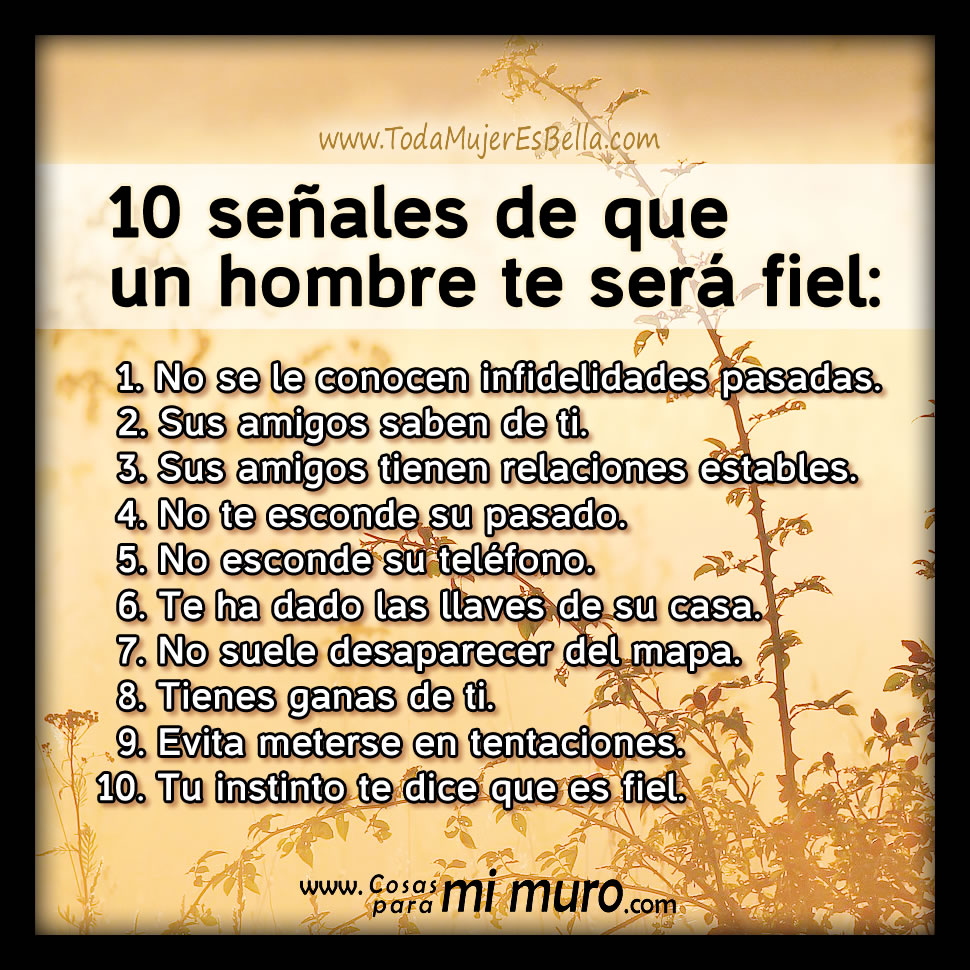 C&oacute;mo saber si un hombre te ser&aacute; fiel