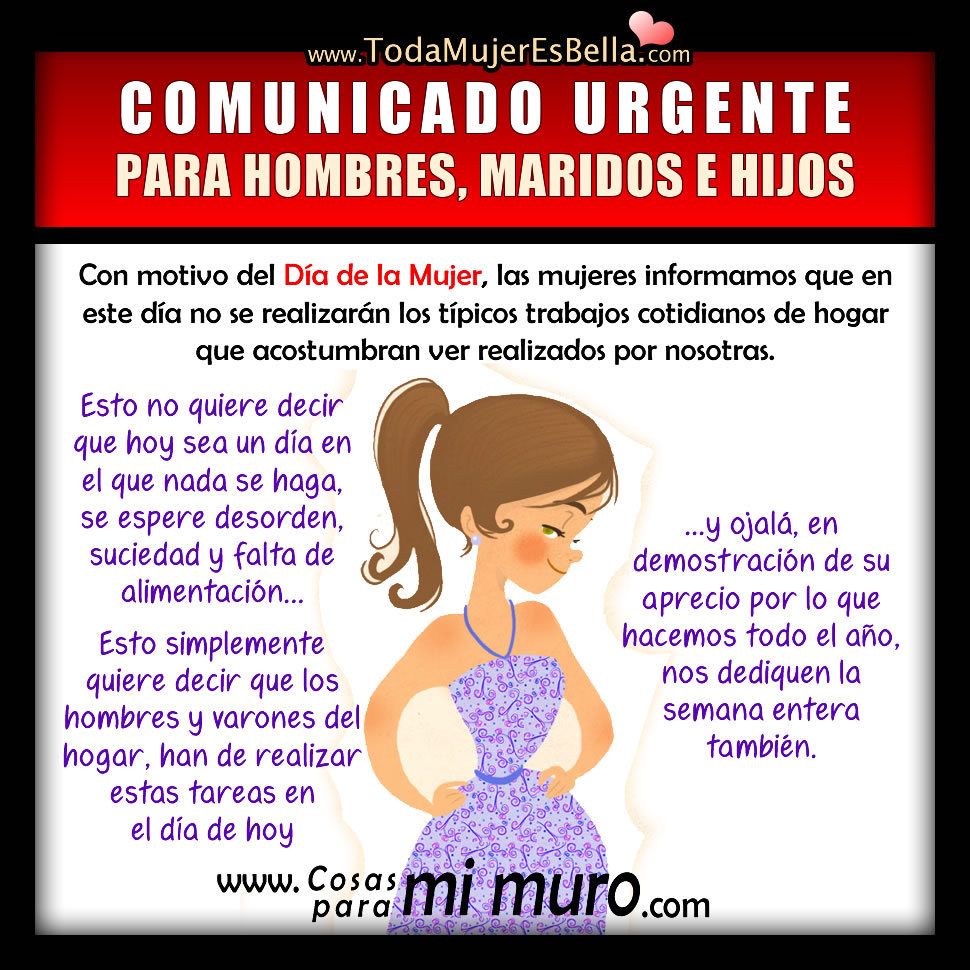 Comunicado urgente por el D&iacute;a de la Mujer