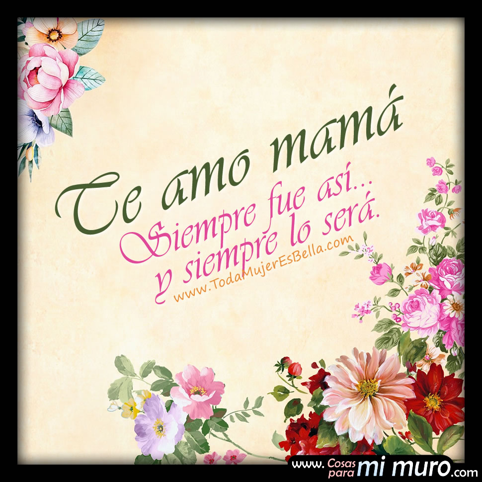 Así fue y así será, mamá... Siempre te amaré. Mereces todo el amor que yo te pueda entregar. Así fue y así será, mamá... Siempre te amaré. Mereces todo el amor que yo te pueda entregar.
