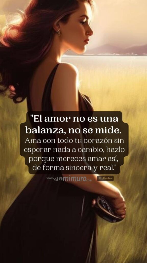 El amor no es una balanza, no se mide.