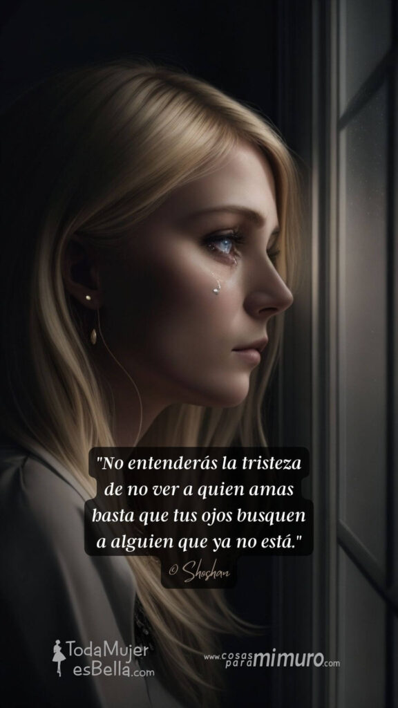 No entender&aacute;s la tristeza